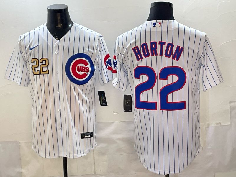 Men Chicago Cubs #22 Horton White Stripe Game 2026 Nike MLB Jersey style 004->chicago cubs->MLB Jersey